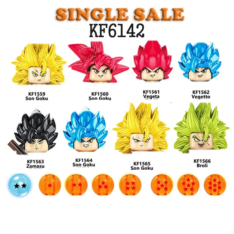 

Dragon Ball Z Single Head Building Blocks mini Anime cartoon Action Toys Figure Moc Assemble Blocks Children Toys Gifts KF6142