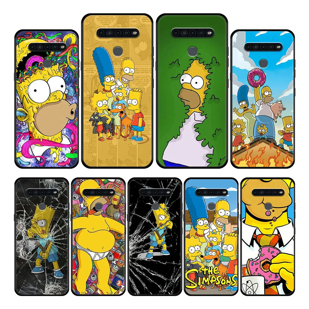 

For LG K40s G6 K61 G7 K50s K40 K41s K42 K71 K92 5G K50 K52 G8 Phone Case Coque Simpson Cartoon