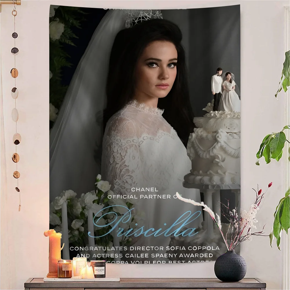 Priscilla 2023 New Movie Printed Large Wall Tapestry Art Science Fiction Room Home Decor Blanket