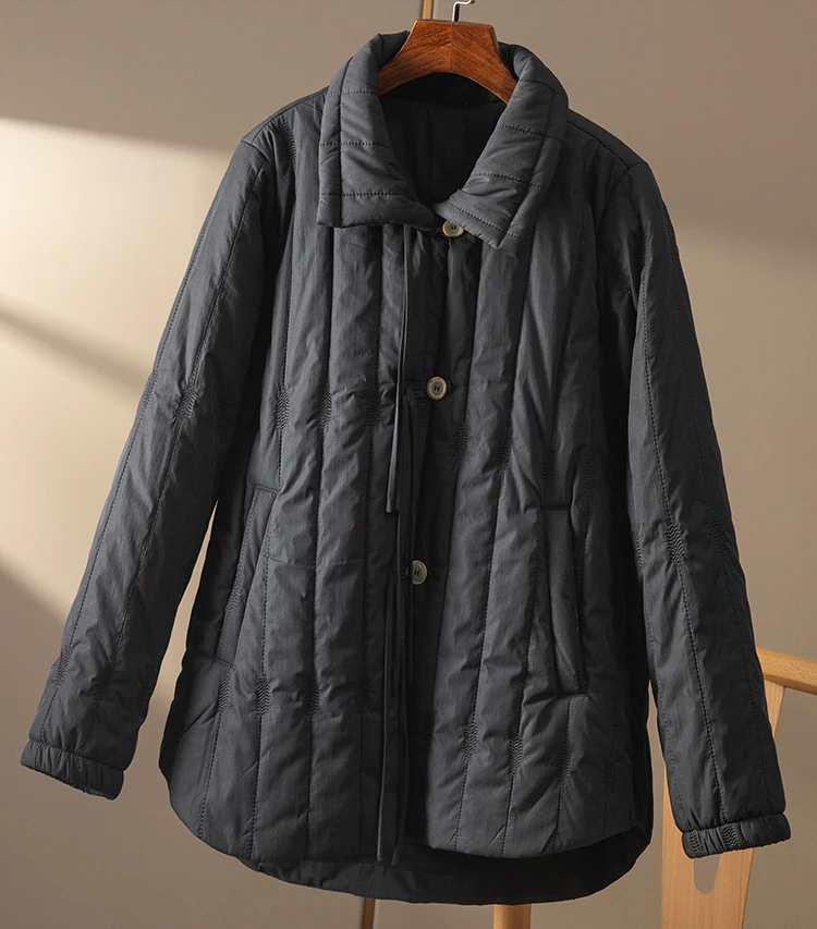 New Casacas Para Mujer Invierno 2022  Cotton  Polyester Fiber  Casual  TASSEL  Parka  Abrigos Mujer Invierno Casaco Feminino