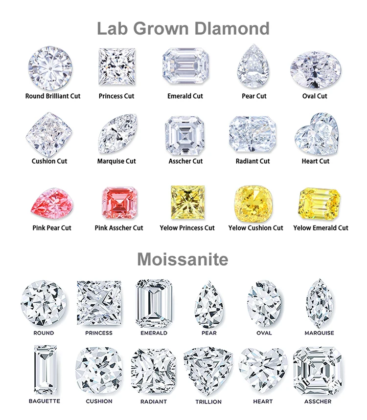 JOVOVASMILE 6 карат муассанит Ring 3Ct 10x7 мм измельченный лед и 3 Ct 11x7 груша для женщин