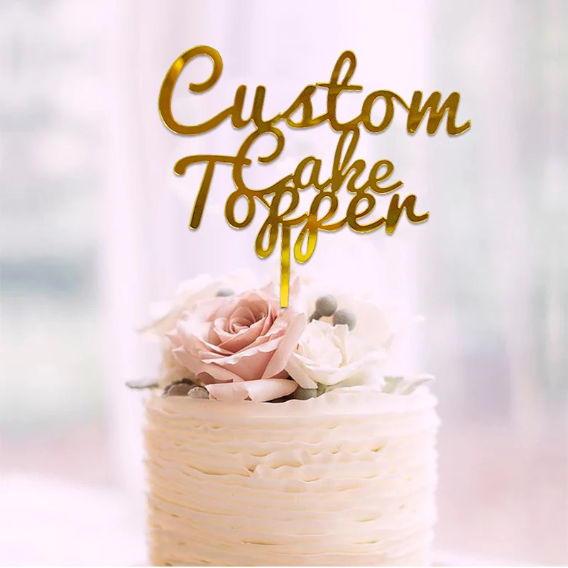 

12cm Width Personalized Name Cake Topper Custom Your Text Private Party Cake Decoration Topper Happy Birthday Cake Topper
