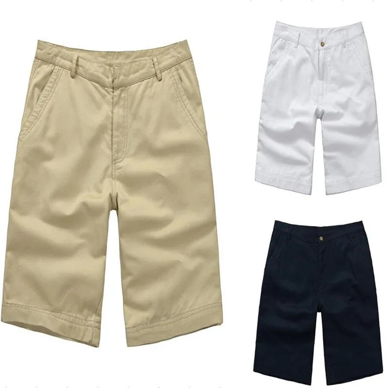 

Men's Summer Solid Color Pony Casual 100% Street Plus Size Cropped Shorts