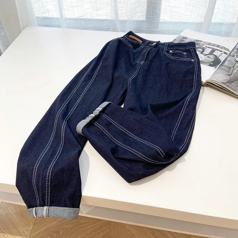 

Джинсовые брюки с завышенной талией, женские джинсы, Свободные мешковатые джинсы для отдыха, модель 2022 года, Y2k, джинсы на бедрах, брюки для м...