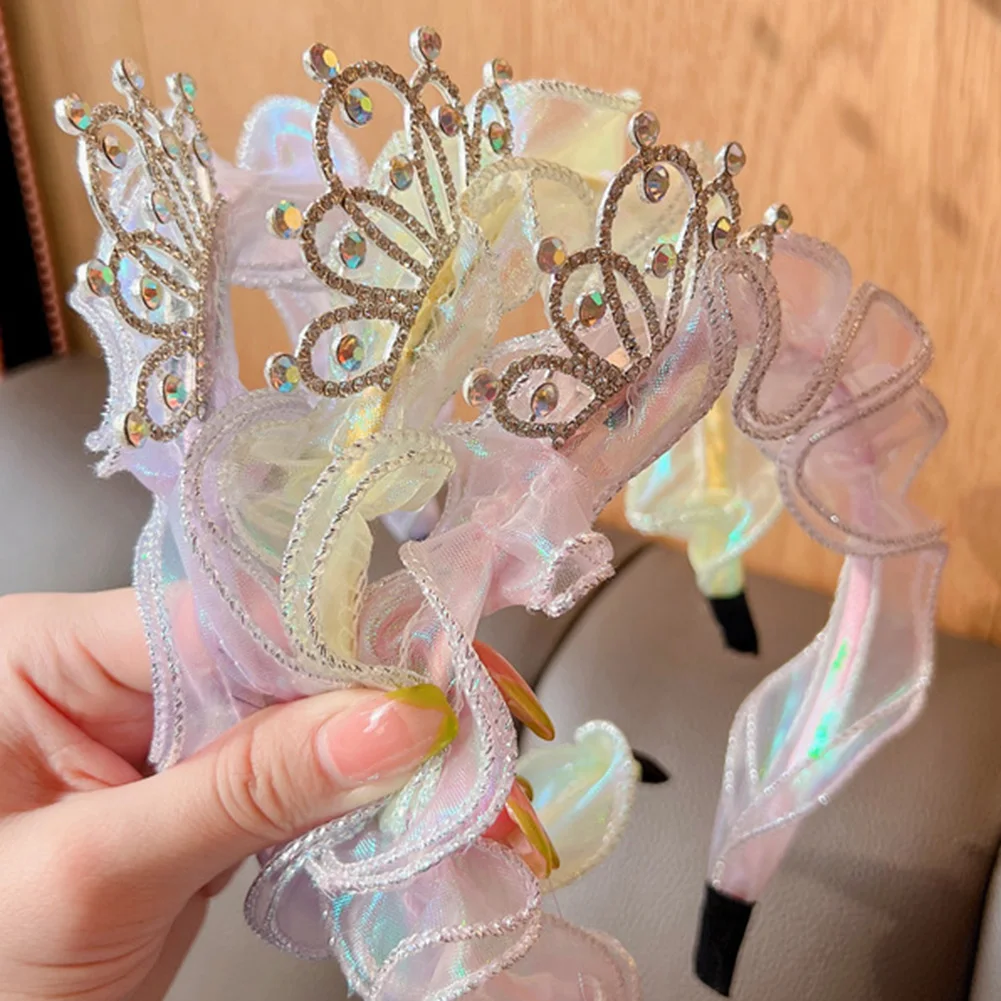 

Girls Headbands Big Bow Headband Cute Hair Band Crystal Crown Princess Hairband Kids Hair Accessories Children Lovely Hair Hoop