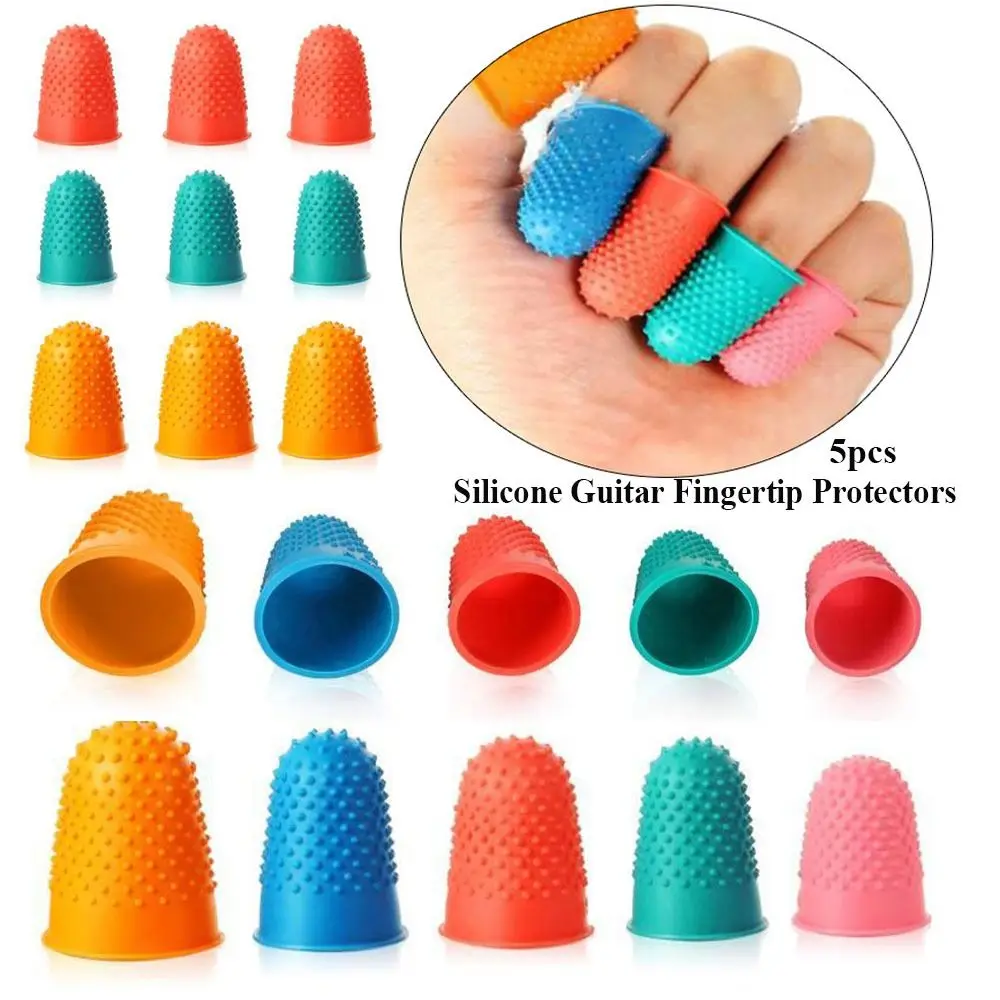 

Non-slip 5 Colors Silicone Guitars Press Accessories Finger Guards Guitar Fingertip Protection Fingerstall For Ukulele