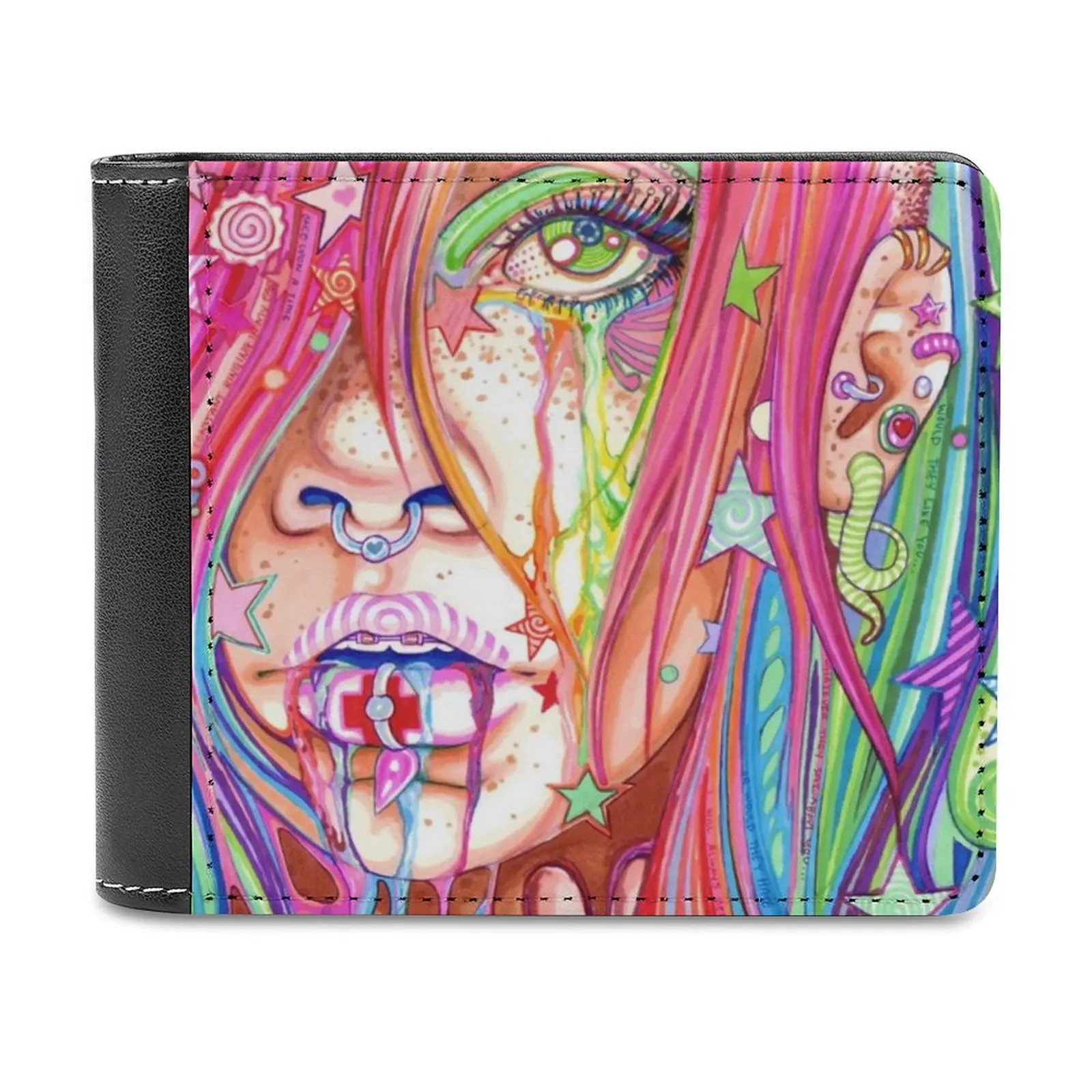 

Bipolar New Men Wallets Pu Leather Men Purse High Quality Male Wallet Rainbow Personalized Wallet Pattern Leather Wallets Gift