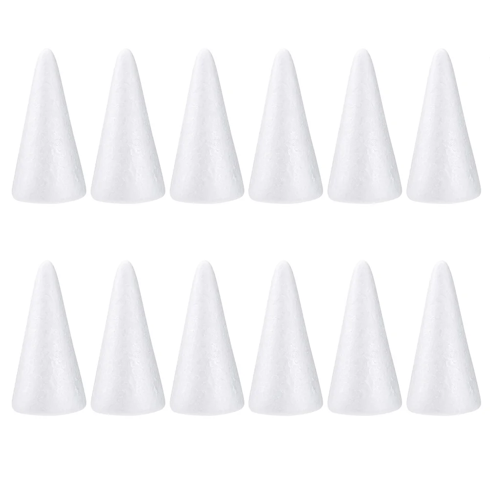 

30Pcs DIY Foams Cones Crafts Children DIY Tools Foams Cone Models Foams Cones for Craft White Foams Cones for DIY Kids