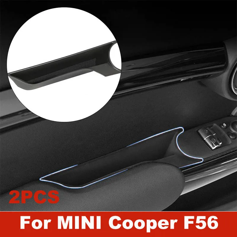 

For MINI For Cooper F56 Car Door Handle Storage Box For MINI For Cooper F56 Phone Holder Bag Case Organizer Container 2pcs