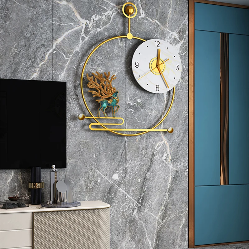 

Simple Living Room Wall Watch Modern Luxury Design Metal Stylish Silent Nordic Wall Clock Bedroom reloj pared Home Decorating