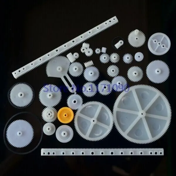 

34 Kinds Of Rack And Pinion Gear Bag Toy Model Pulley Plastic Worm Gear Reducer Diy Kit