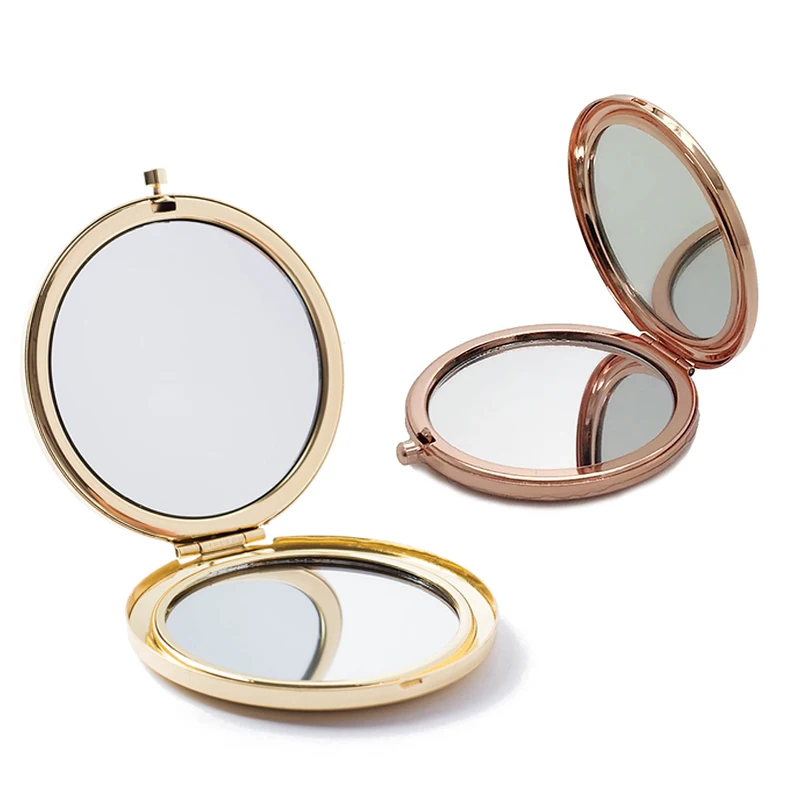 

Sdotter Round Pocket Makeup Mirror Portable Folding Double-Side Mirrors Beauty Accessories Rose Gold Enlargeable Compact Makeup