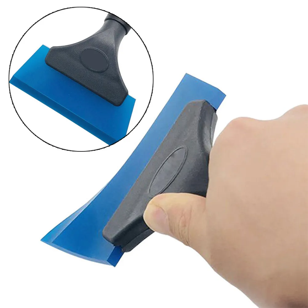 

1pc Blue Car Sticking Tool Black Rubber Handle Tendon Wiper Soft Rubber Scraper Plastic Handle + Beef Tendon Film High Quality
