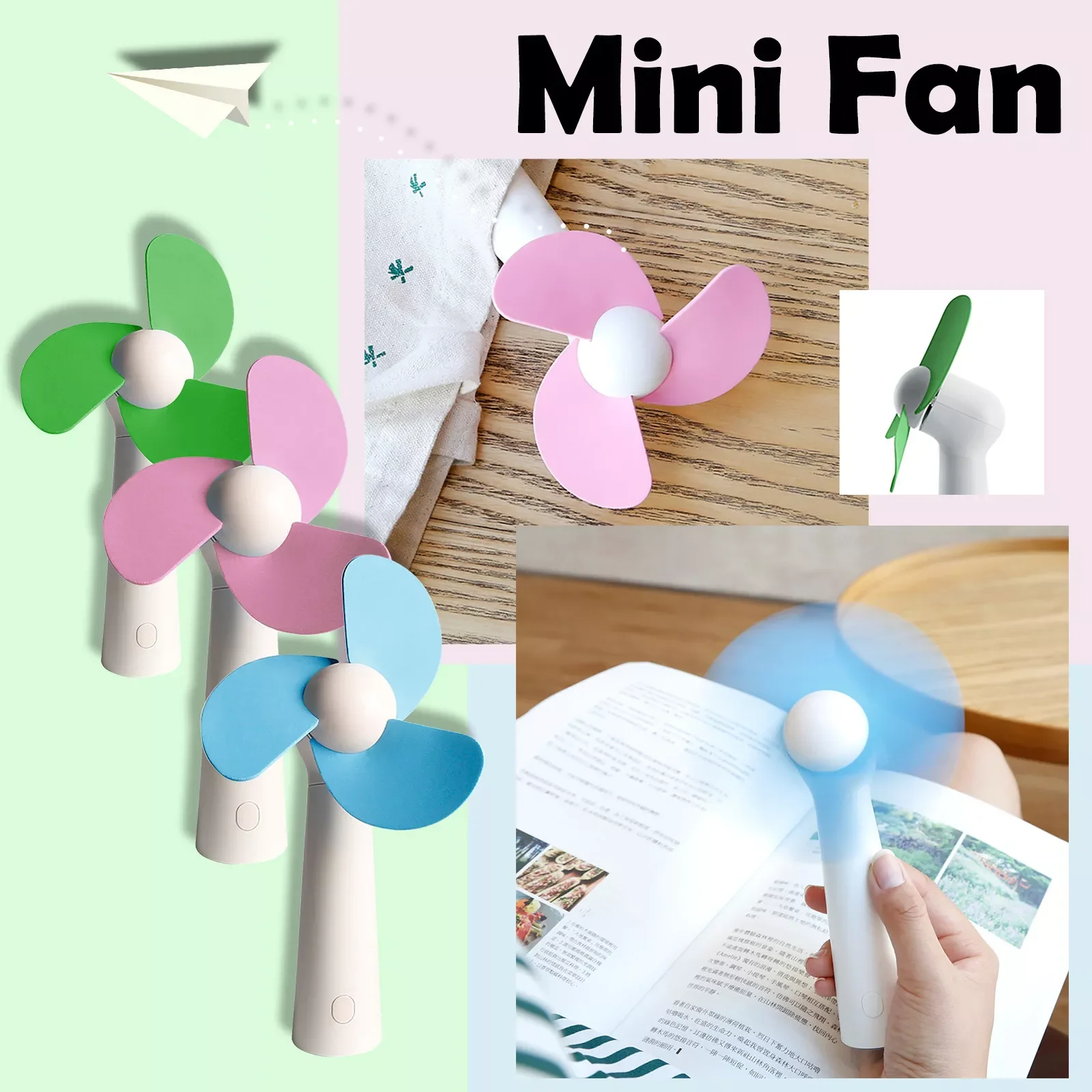 Mini Fan Portable Fan Handheld Usb Rechargeable Fan Appliances Desktop Air Cooler Outdoor Travel Hand Fan Desktop Silent#g4