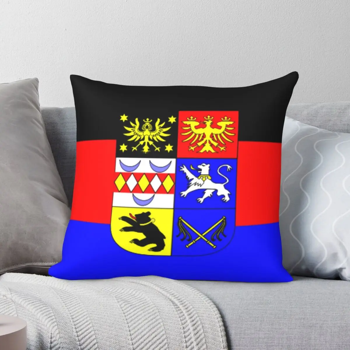 

East Frisia Flag Germany Square Pillowcase Polyester Linen Velvet Creative Zip Decor Pillow Case Bed Cushion Cover