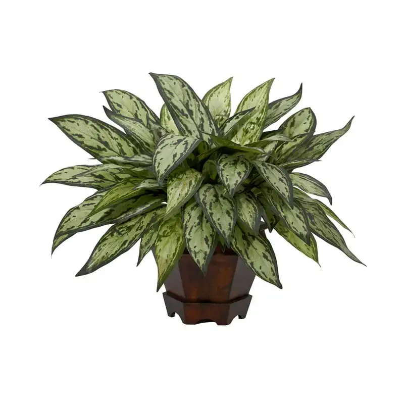 

Тройное серебро с шестигранной вазой, искусственное растение из полиэстера, зеленый
