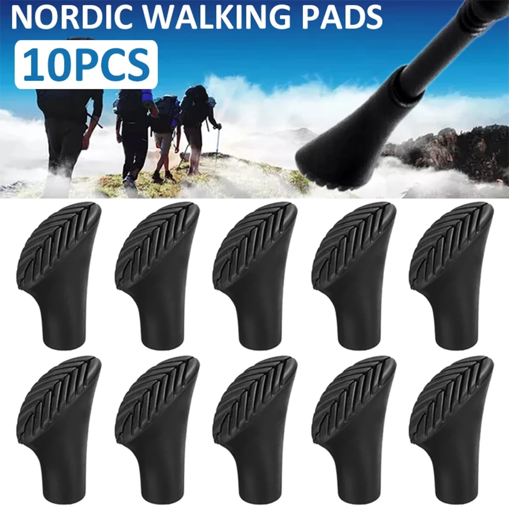 

10-Pack Lek Trekking Pole Tip Protector Rubber Pad Cushion Replacement Tip Hiking Non-Slip Rubber Cover for Trekking Pole