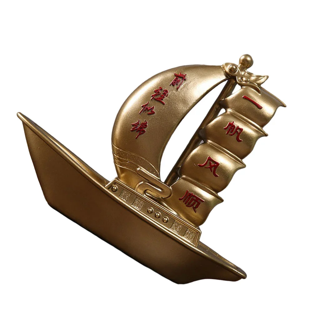 

Novel Resin Adornment Sailboat Adornment Grad Present Desktop Decoration