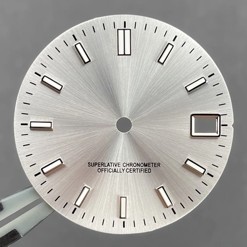 Фото Циферблат NH35 28,5 мм Sunray 62MAS Prospex без логотипа, зеленый светящийся Seiko Mod, запасные части, подходят для циферблата часов NH35N/H36 NH35 №4