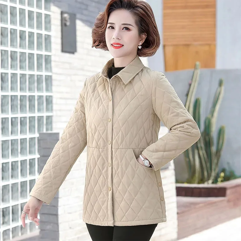 Casual Loose Lightweight Jackets Warm Cotton Padded Coats Winter New Elegant Parkas Chaquetas Long Sleeve Pocket Women Jaquetas