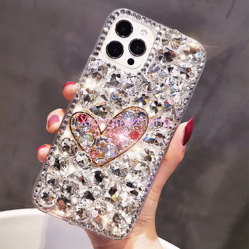 3d glitter diamond phone case for motorola moto g9 plus g9 play g10 g20 g30 g50 g60 g100 g200 g71 g41 crystal rhinestone cover free global shipping