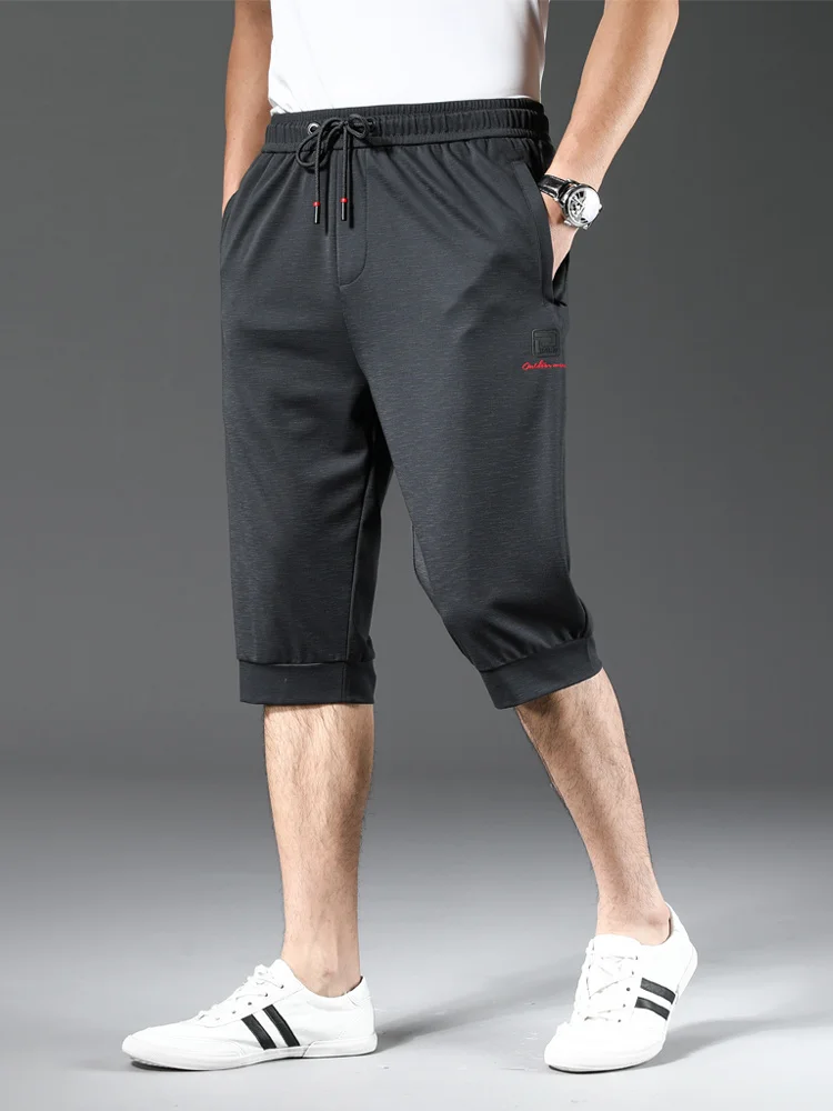 

2022 New Summer Men Breeches Short Capris Pants Lightweight Breathable Stretch Elastic Loose Casual Shorts Plus Size 6XL