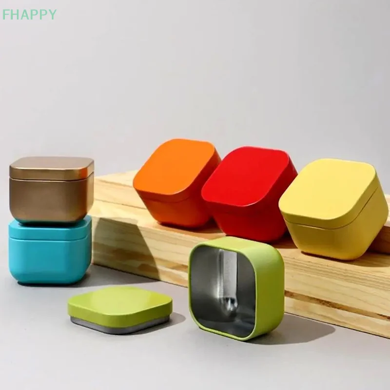 Портативная жестяная мини-коробка сплошного цвета чайная герметичная банка