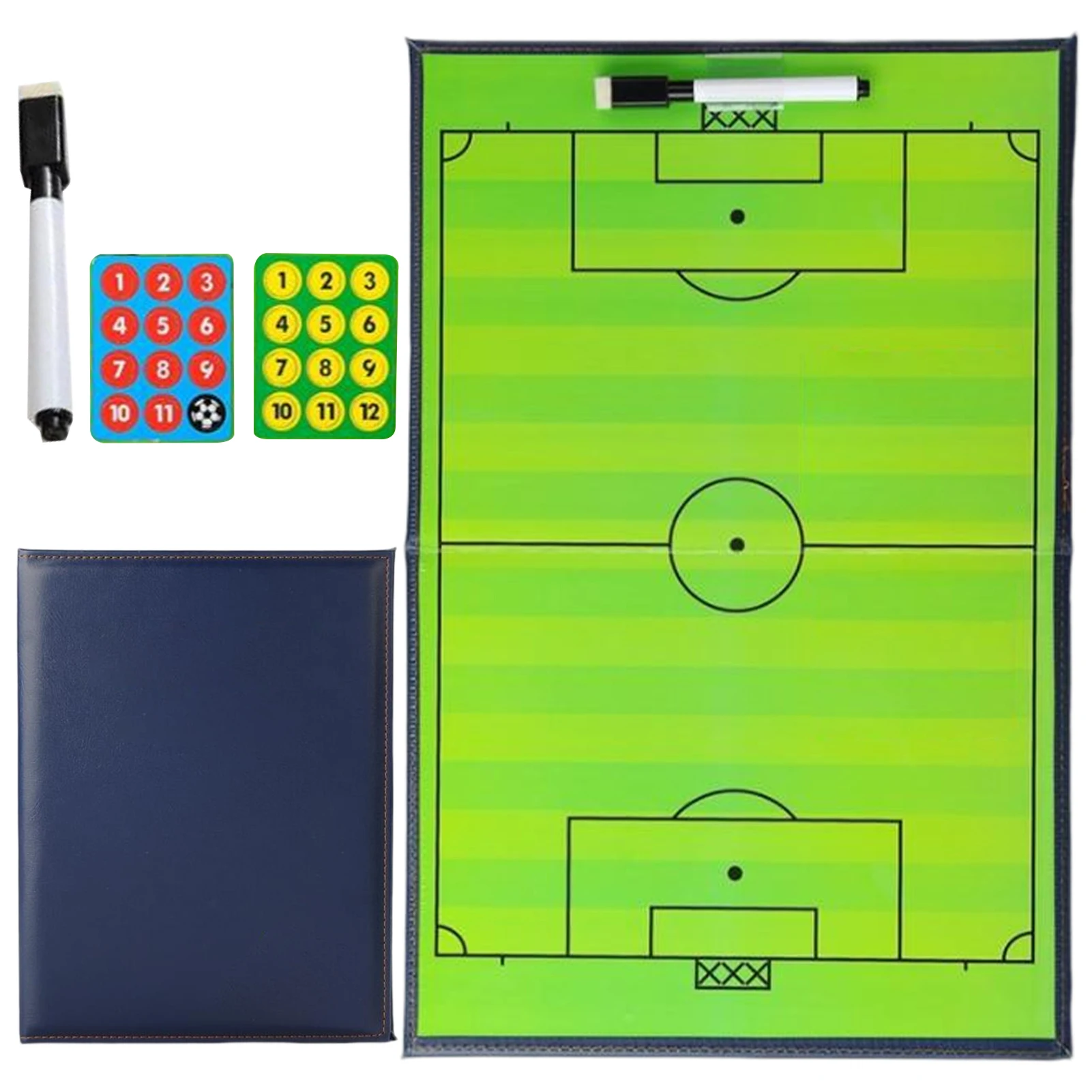 

Складная портативная легкая наклейка с цифрами, прямоугольная папка, Футбольная доска, Футбольная стратегия с маркером для тренировок