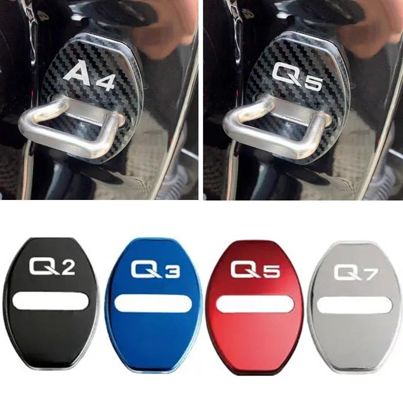 

Car Door Lock Decoration Protection Cover Emblem Case for Audi Q3 Q5 Q7 Q8 Q2 A4 B6 B7 A6 C5 C6 Q2 A3 A5 A7 A1 TT Accessories