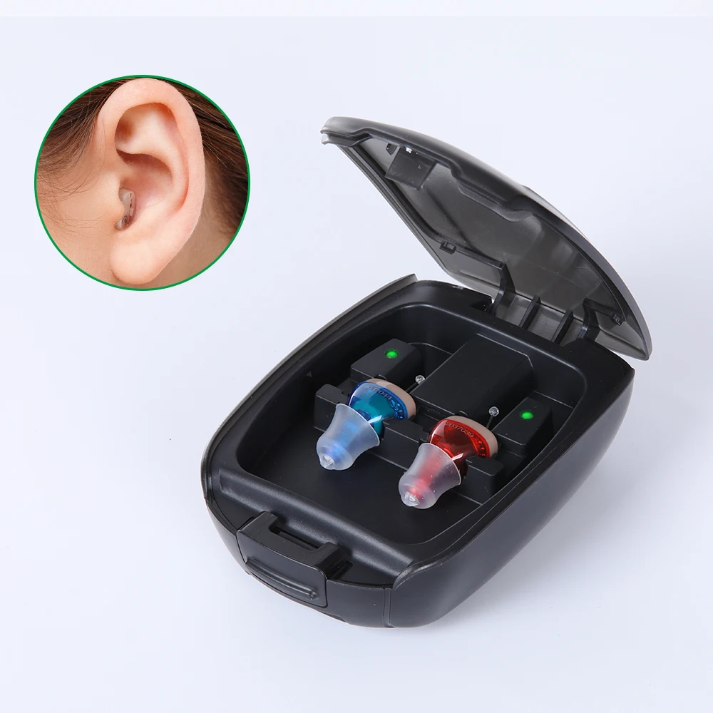 

Mini Rechargeable Hearing Aid Digital CIC Hearing Aids Adjustable Tone Sound Amplifier Portable Deaf Elderly digital Hearing Aid