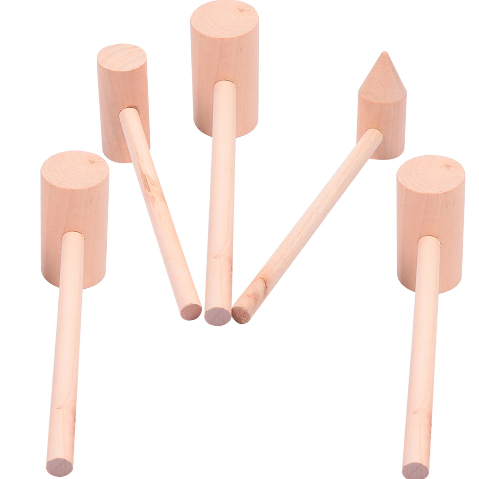 

5Pcs Wooden Hammer Mallet Little Hammer Hammer Cake Hammer Kid