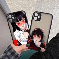 anime kakegurui jabami yumeko cellphone bumper clear matte pc back phone case for iphone 11 12 13 pro xs max 7 8 plus x xr case