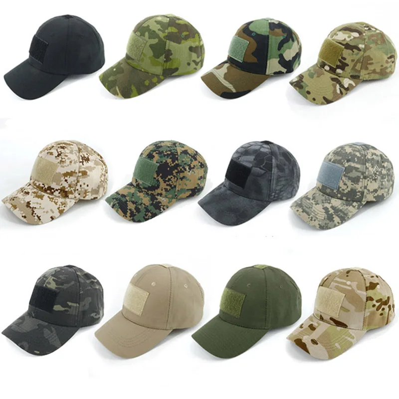 

Outdoor Hunting Camo CapTactical Baseball Cap Camouflage Hat Fashion Sunshade Cap Hat Men Army Cap Flag Patch Military Hat