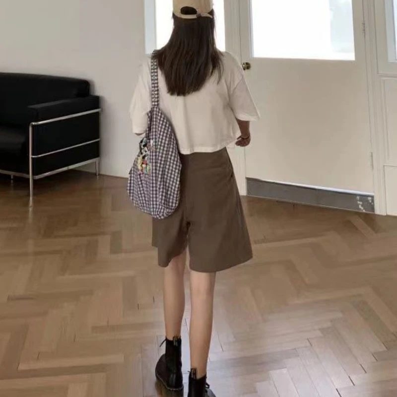 Шорты женские со складками и карманами новая модная уличная одежда в стиле