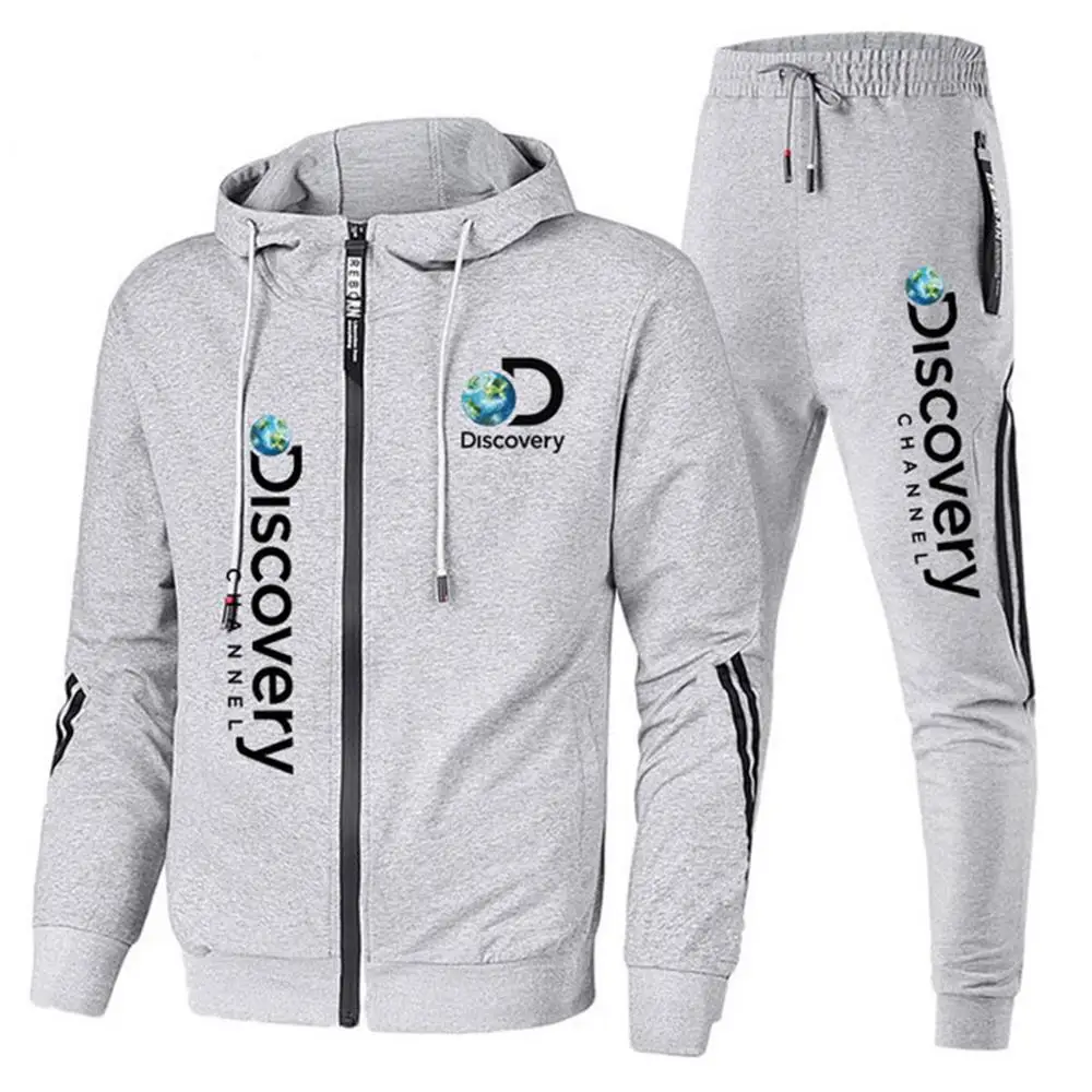 

Новый осенне-зимний комплект с толстовкой, Мужские штаны, модный спортивный комплект для бега, мужской комплект из двух предметов, Мужская модная спортивная одежда для бега