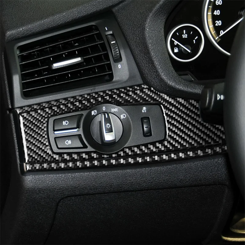 

Для BMW X3 F25 2011-2017 X4 F26 2014-2017 панель переключателя автомобильной фары декоративная наклейка из углеродного волокна крышка отделка Аксессуары