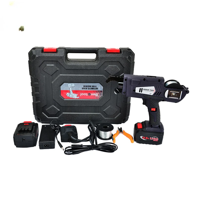 

2PCS Automatic Cordless Rechargeable Lithium Battery Electric Rebar Tying Machine Tool Set Building Rebar Tier Machine