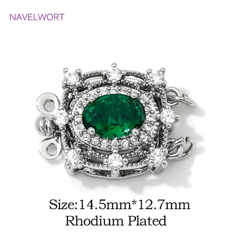 Золотая застежка для браслетов с зеленым кристаллом