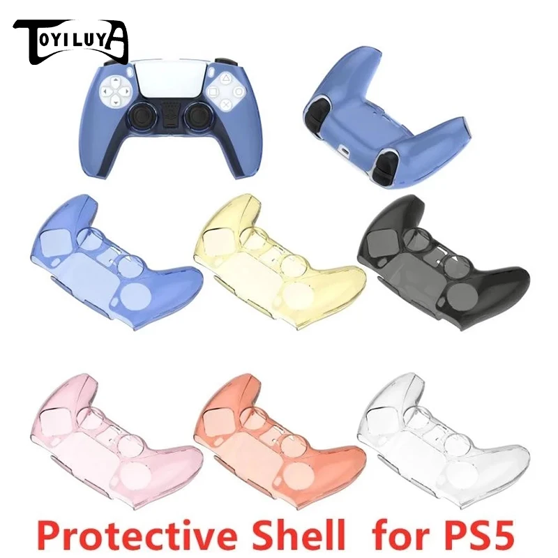 

Нескользящий Мягкий силиконовый чехол Dual Sense, прозрачный защитный чехол для PlayStation5 PS5, аксессуары для беспроводного контроллера