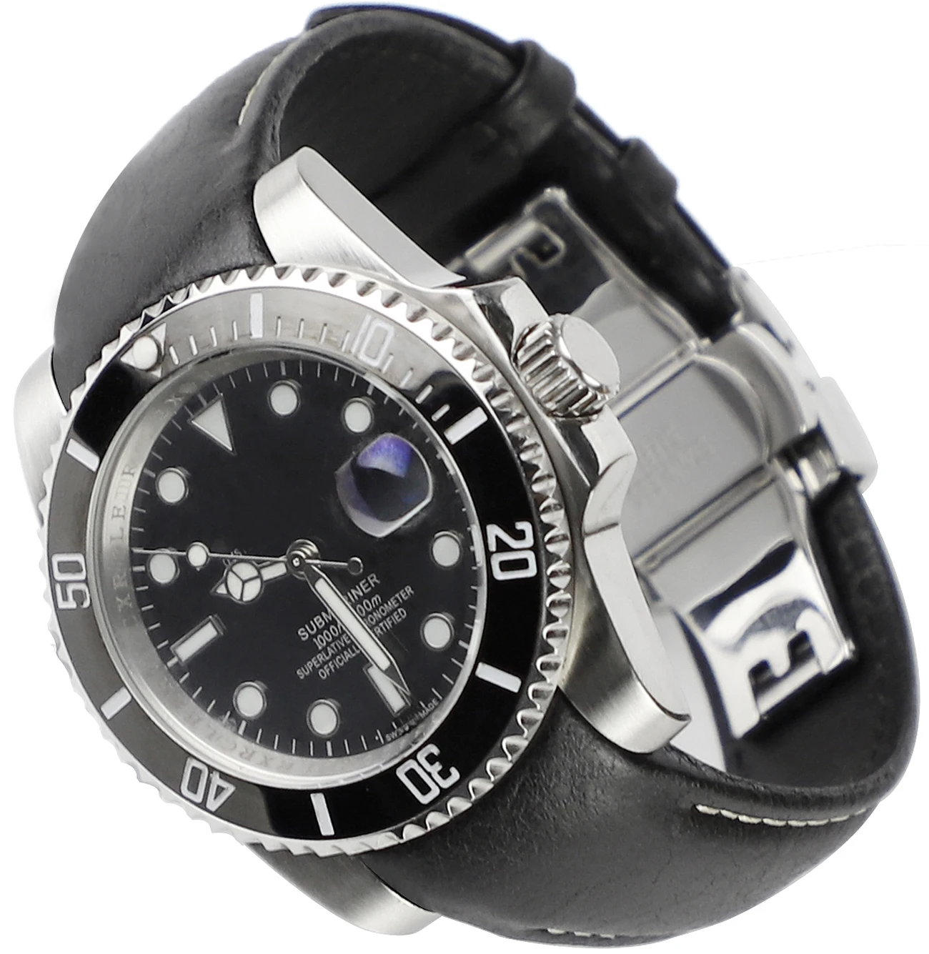 Ремешок из воловьей кожи с изогнутым концом 20 мм для часов Rolex Submariner Daytona GMT-Master II 2