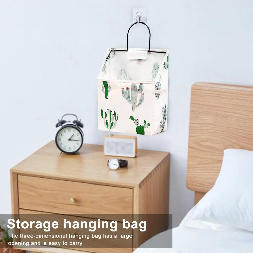 

Modern Wall-mounted Storage Bag Decorative Wall Hanging Storage Baskets with Pineapple Cactus Print Ideal for Kitchen Bedroom