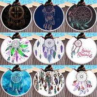 dreamcatcher round beach towel with tassel dream catcher microfiber 150cm for swimming bath picnic wall tapestry blanket