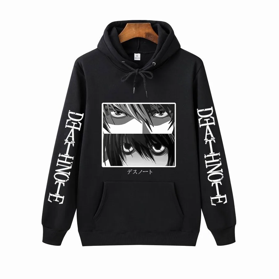 

Death Note Hoodie Kira L Lawliet Eyes Anime Print Harajuku Sweatshirts Long Sleeve Korean Fashion Couple Hoodies Pullover