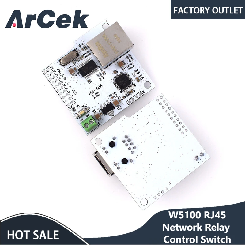 

Сетевое реле 28J60 W5100 RJ45, 8 каналов, 5 В