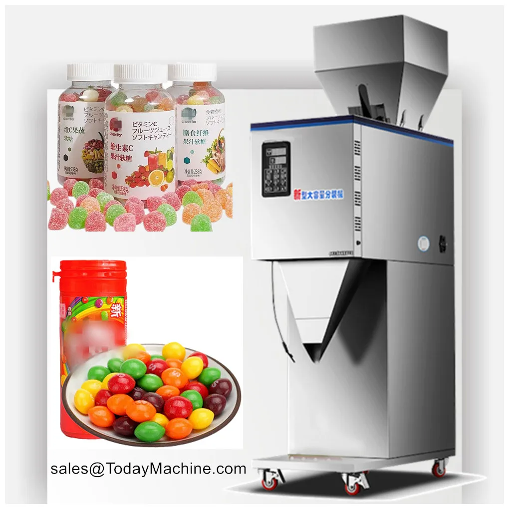 

Hot Sale Granule Vibratory Weigh Filler Lotus Seeds Red Dates Longan Granule Filling Sealing Packing Machine