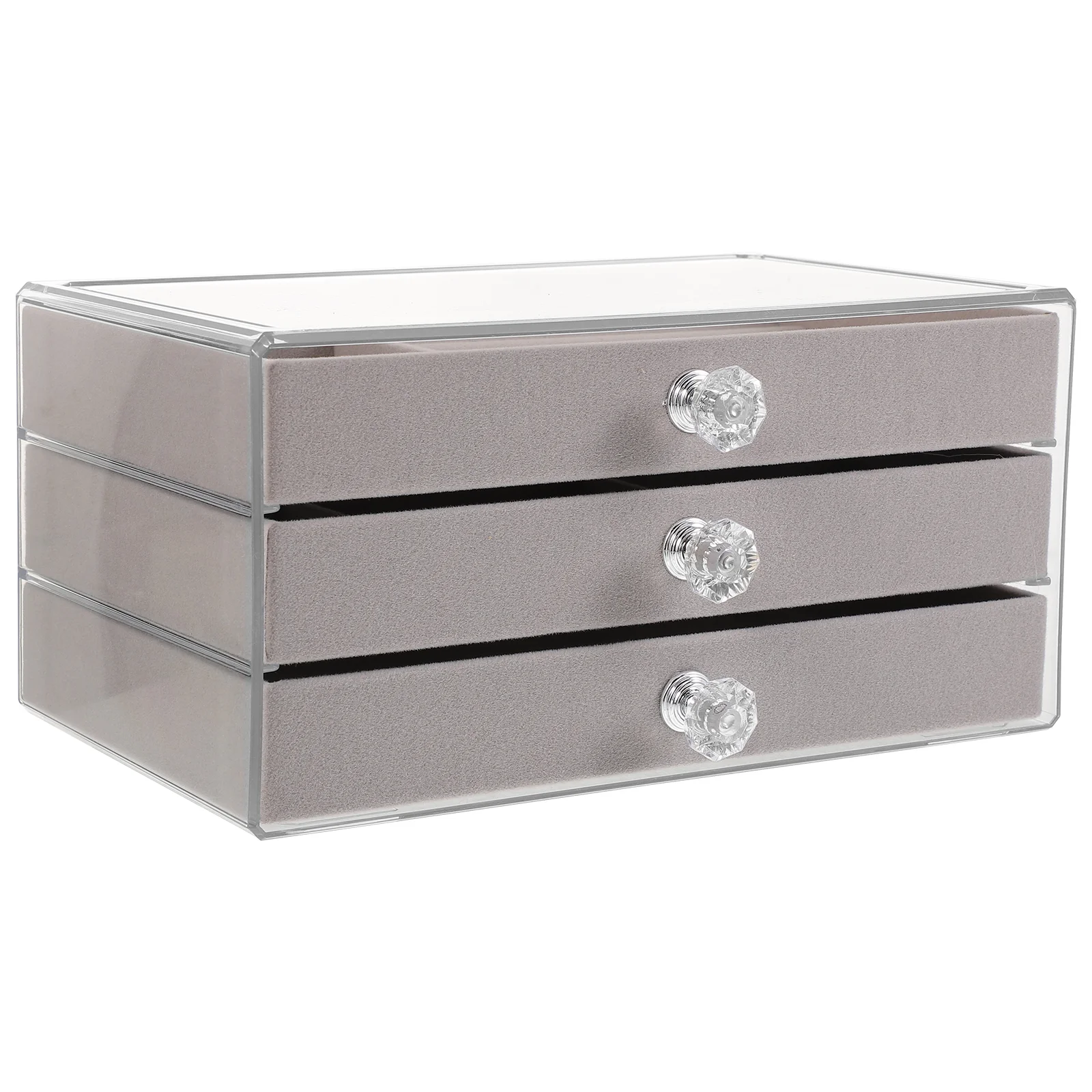 

Delicate Drawer Jewelry Box Miss Hair Clips Watches Case Flannel Earring Organizer
