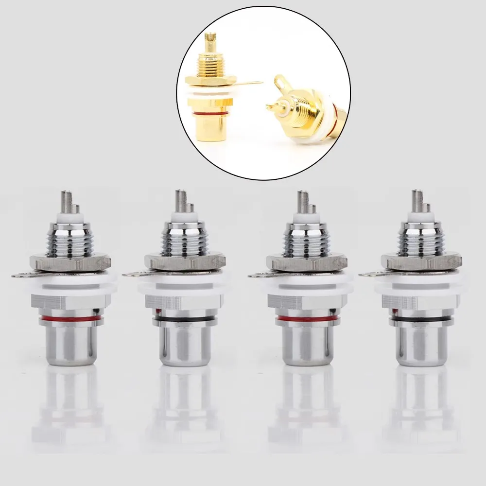 

8Pcs Gold-Plate Rhodium Plated RCA Socket RCA Female Panel Mount Plug Audio Terminal RCA Panel Mount Chassis