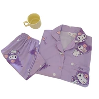 new cartoon ins kawaii cinnamoroll womens pajama set summer new mymelody kuromi short sleeve thin cute sanrio homewear gift