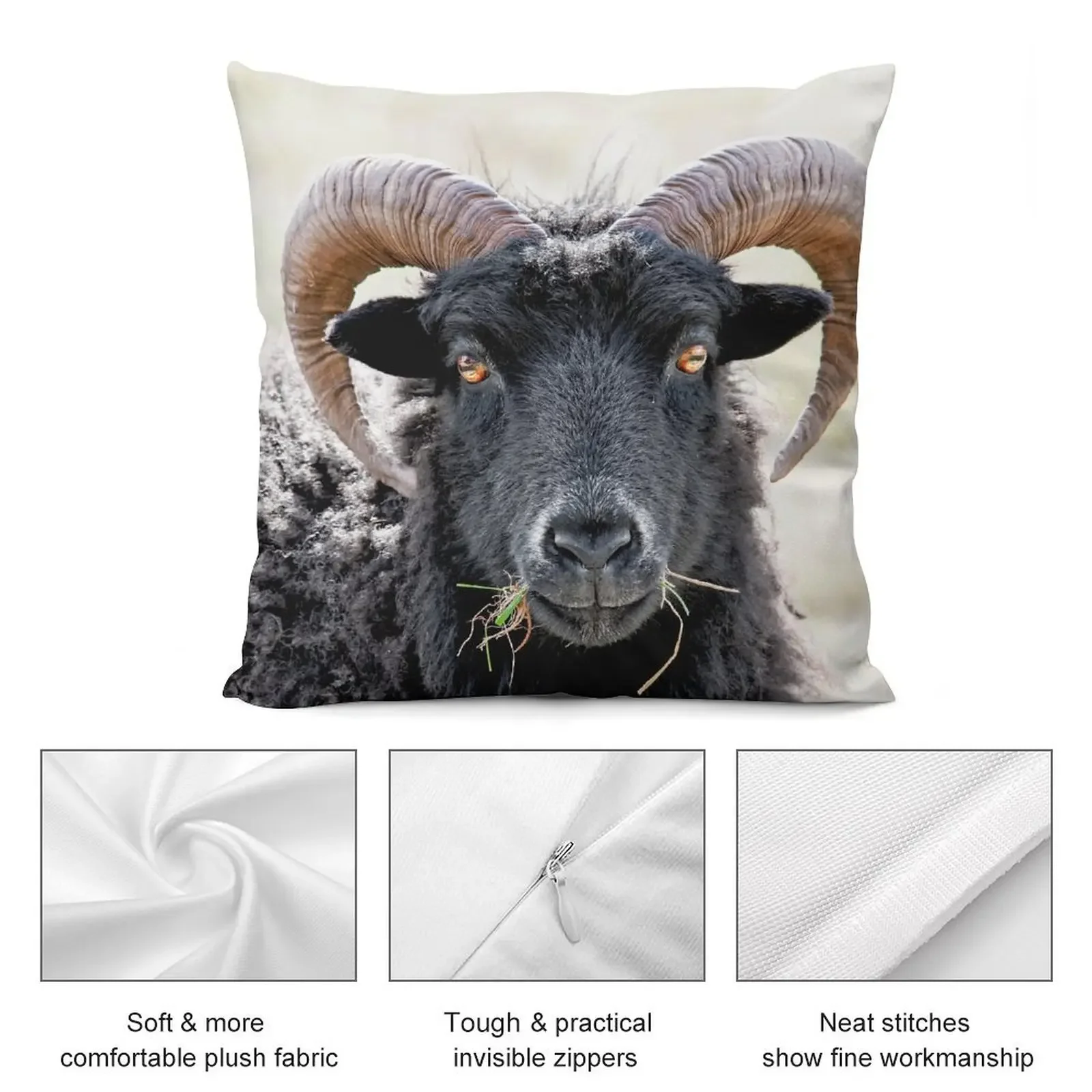 Черная овечья подушка Око к глазу Контактная гибрагипетская овца Подушка в