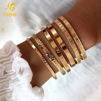 gold bangles for women 6pcs luxury bracelet set gold jewelry trendy woman jewelry 2022 free shipping items gift for girlfriend
